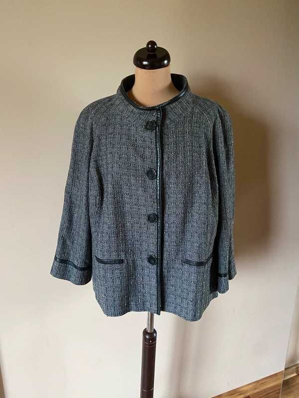 Jones new york xxxl 54 52 lekki plaszcz narzutka kurtka welna wool