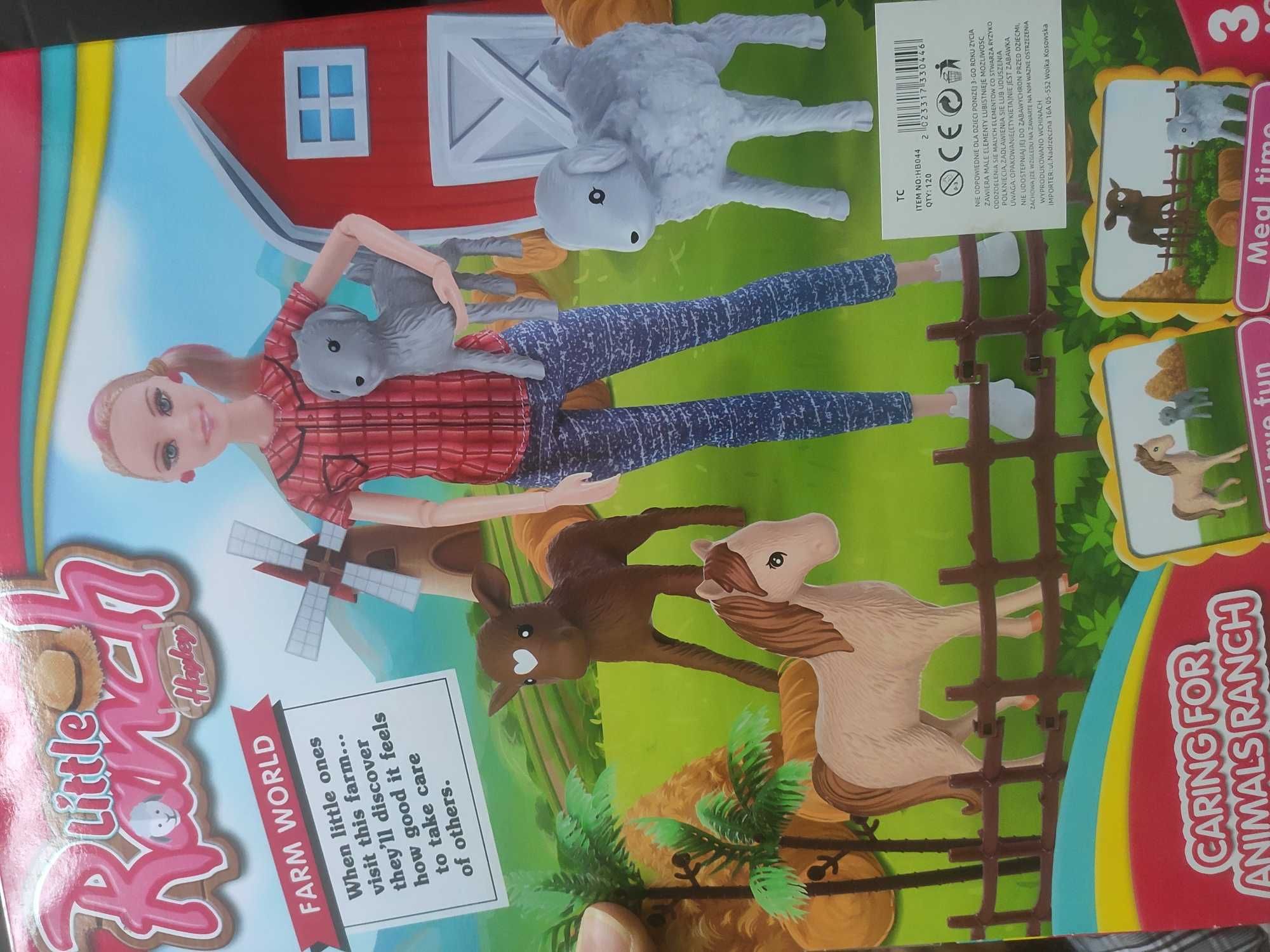 NOWA Lalka farmerka / rolniczka ze zwierzętami i płotkiem