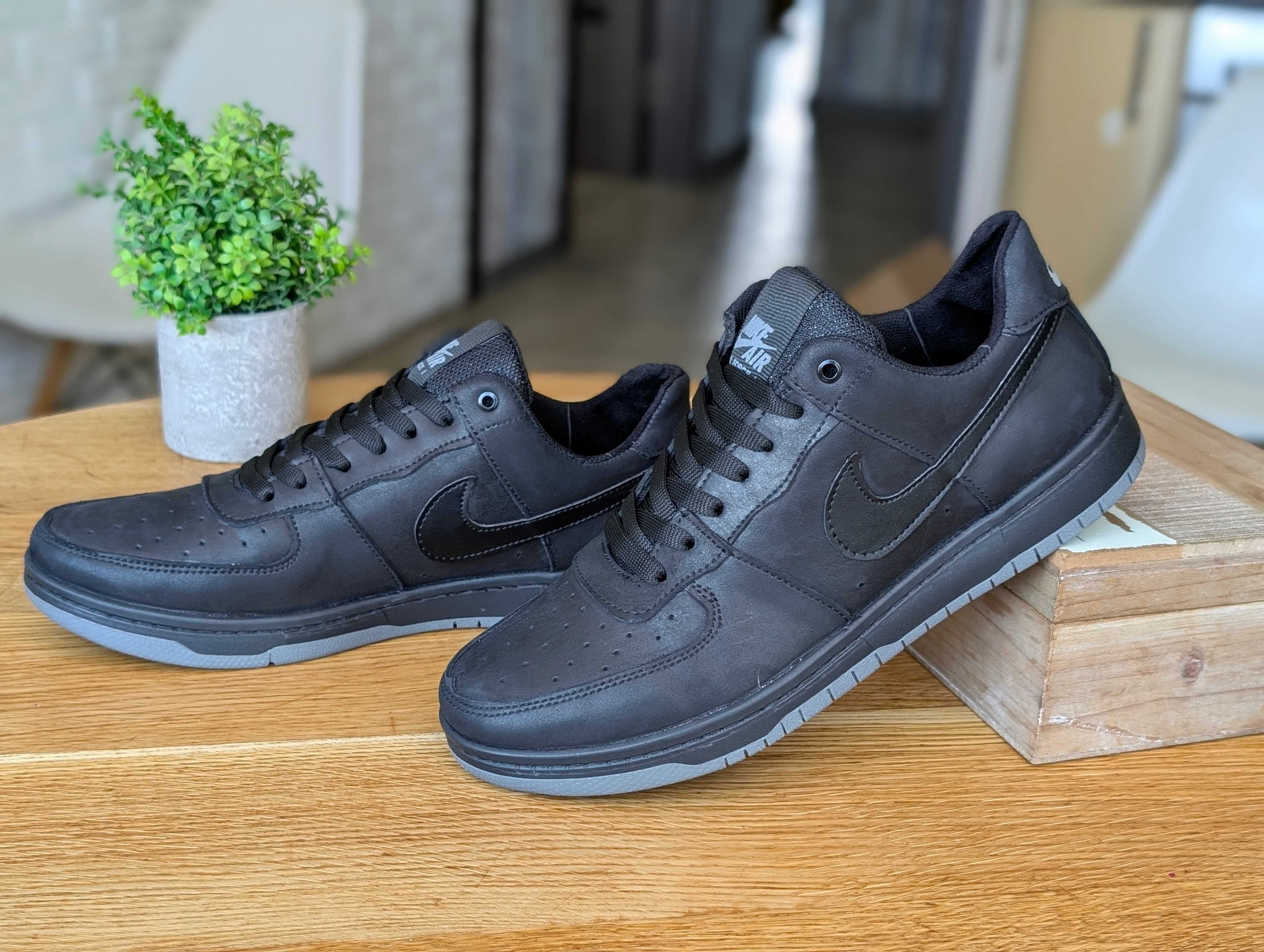 NIKE Force 1 Натуральна шкіра чоловічі кросівки прошиті міцні і комфор