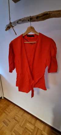 Camisa Linho Vermelha Zara