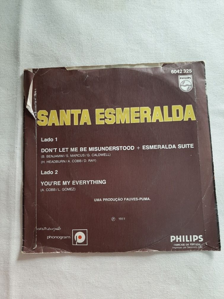 Disco Vinil 45 rotações- Santa Esmeralda starring Leroy Gomez