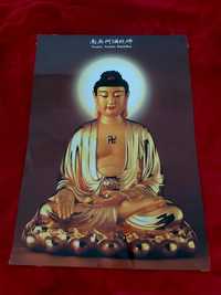 Plakat Budda medytujący ze swastyką