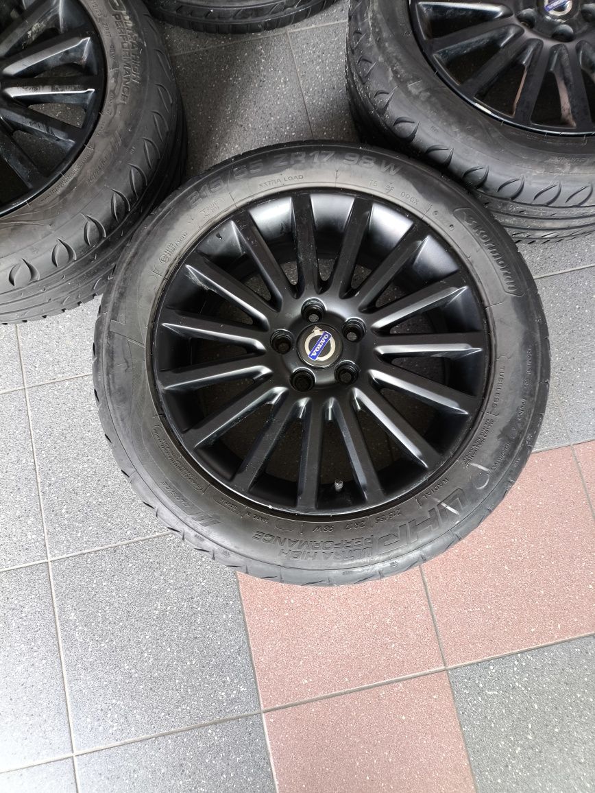 Alufelgi Volvo 17 cali 215/55 czarne felgi + opony letnie Kormoran