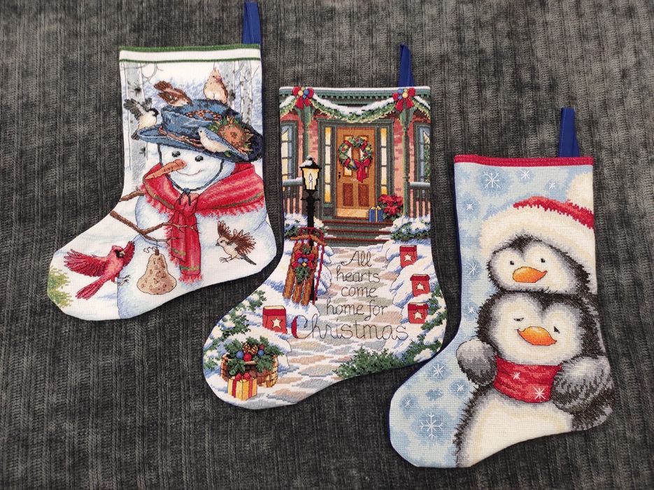 Новорічні чобітки ручної роб (подарунок на новий рік, декор, на камін)