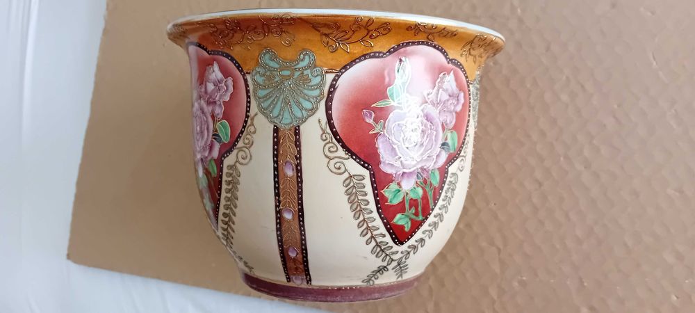 Vaso Cerâmica  estilo Oriental Vintage 28 cms
