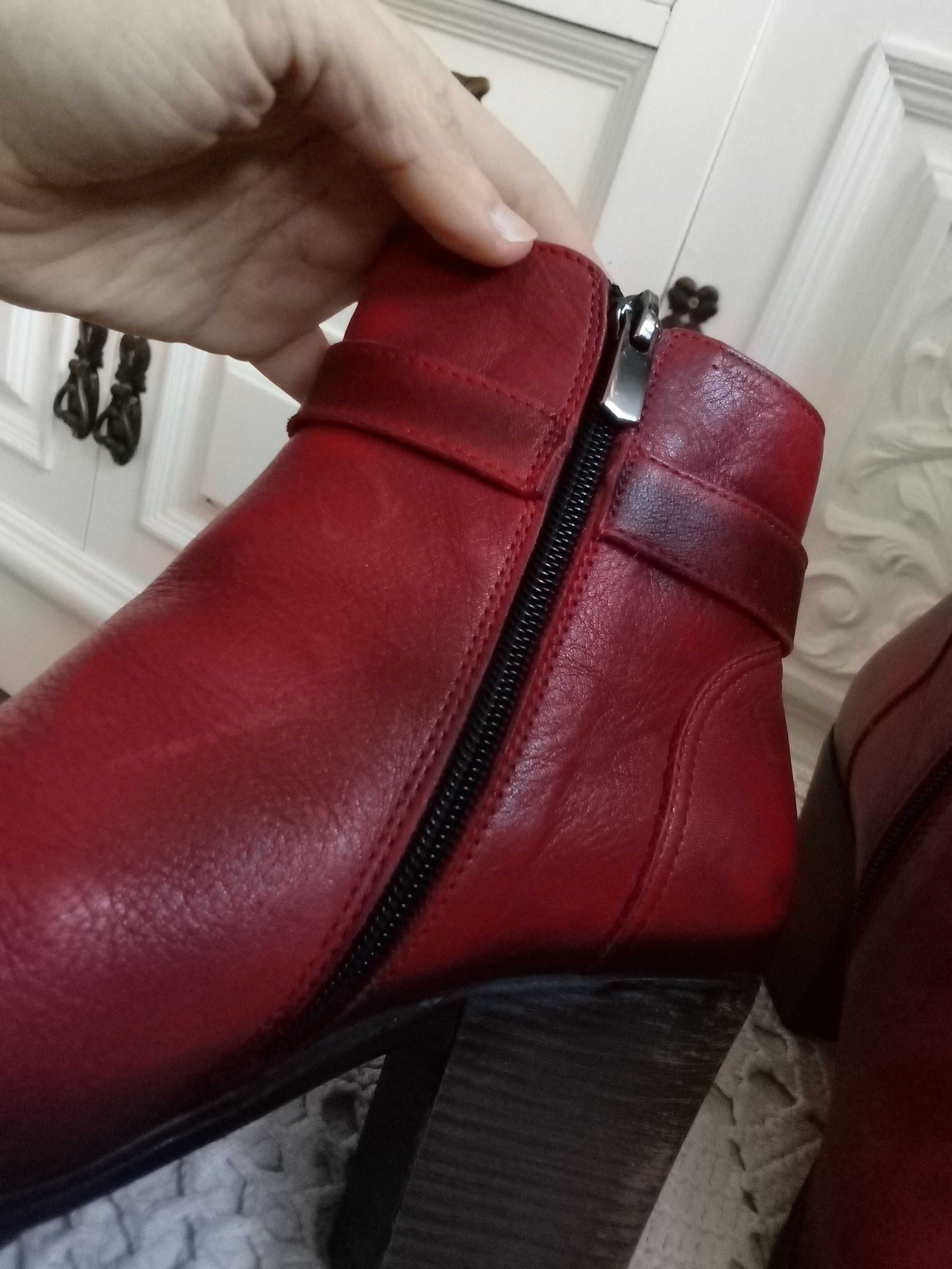 Skórzane Andrea Conti tureckie oryginał buty damskie botki trzewiki 37