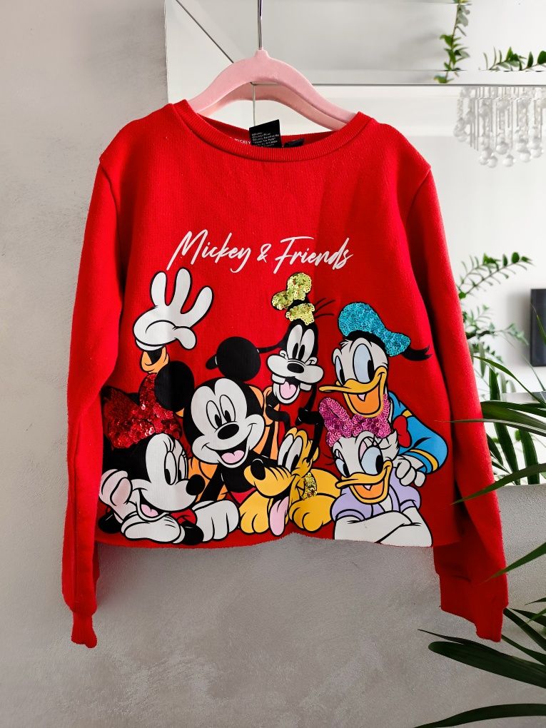 Bluza Disney myszka Minnie 122 128 cekiny h&m