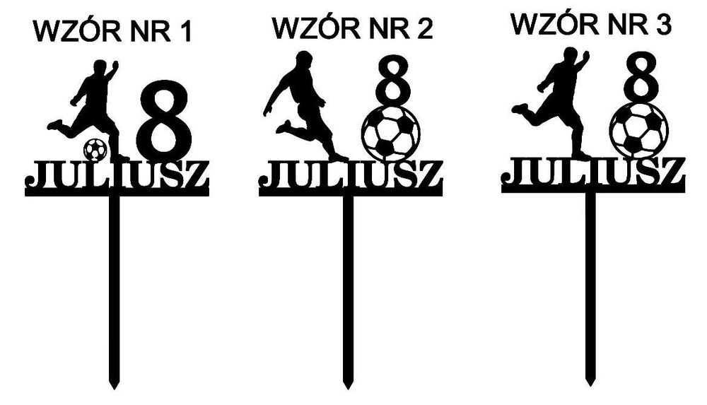 TOPPER PIŁKARZ PIŁKA NOŻNA personalizowany IMIĘ WIEK urodziny na tort