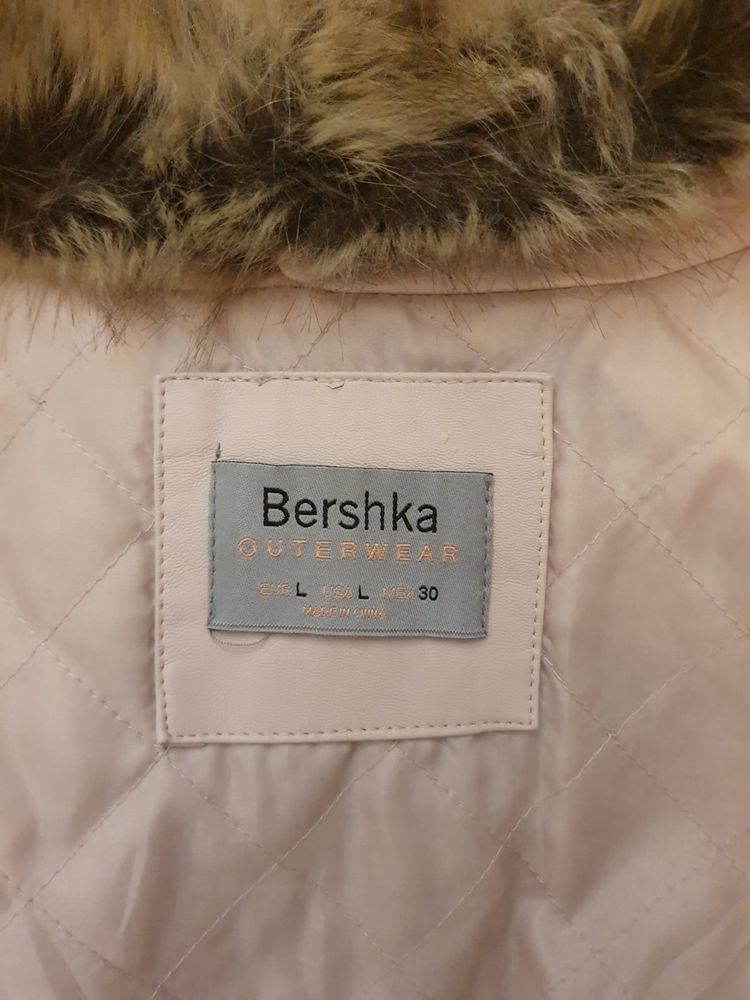 Kurtka z podszewką pudrowy róż Bershka L