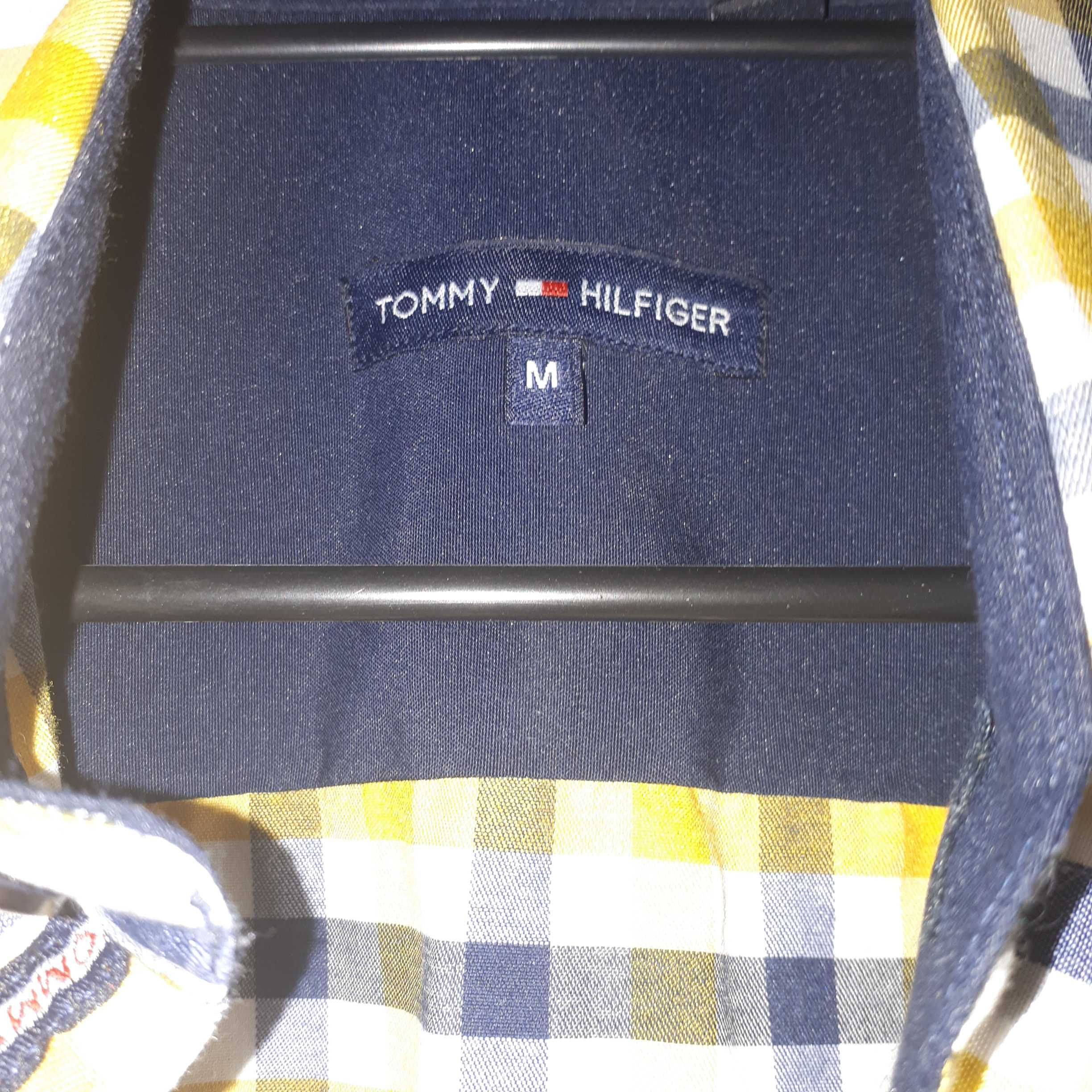 Męska koszula w kratę krótki rękaw roz. M Tommy Hilfiger