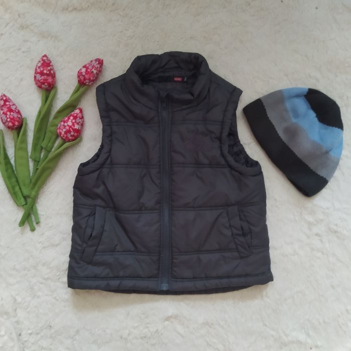 bezrękawnik Name.it 116-122 na chłopca 6-8 lat z kieszeniami szary