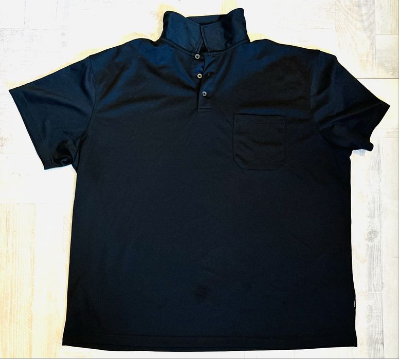Czarny t shirt polo z kołnierzykiem 3XL polówka męska