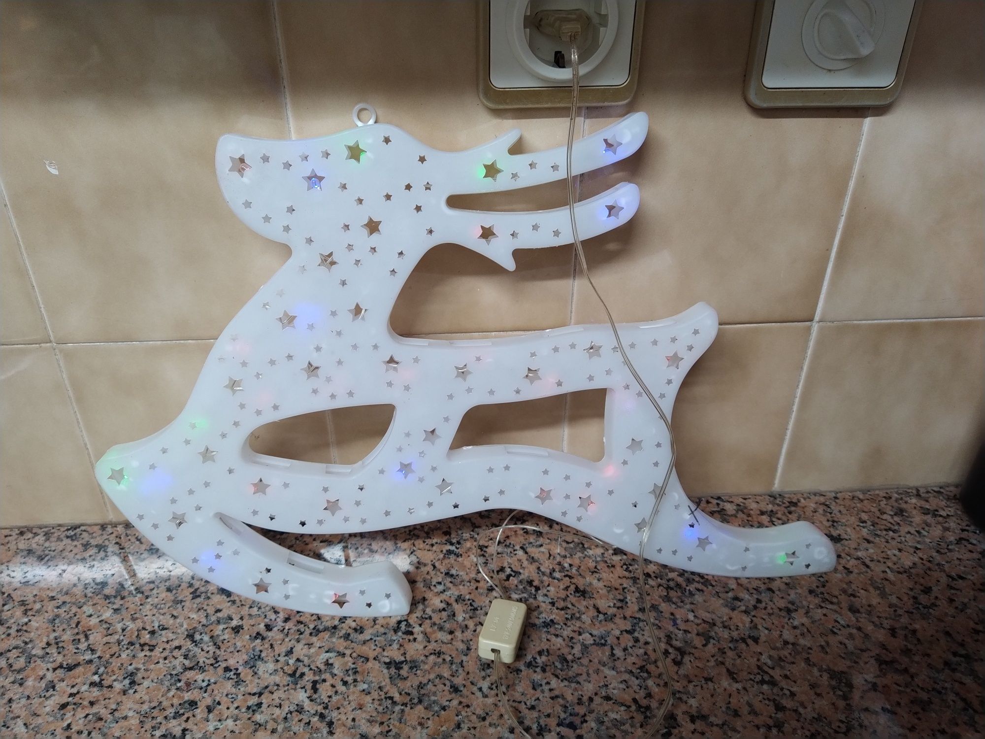 Luzes de natal Rena iluminada  LED'S casa quarto apartamento vivenda.