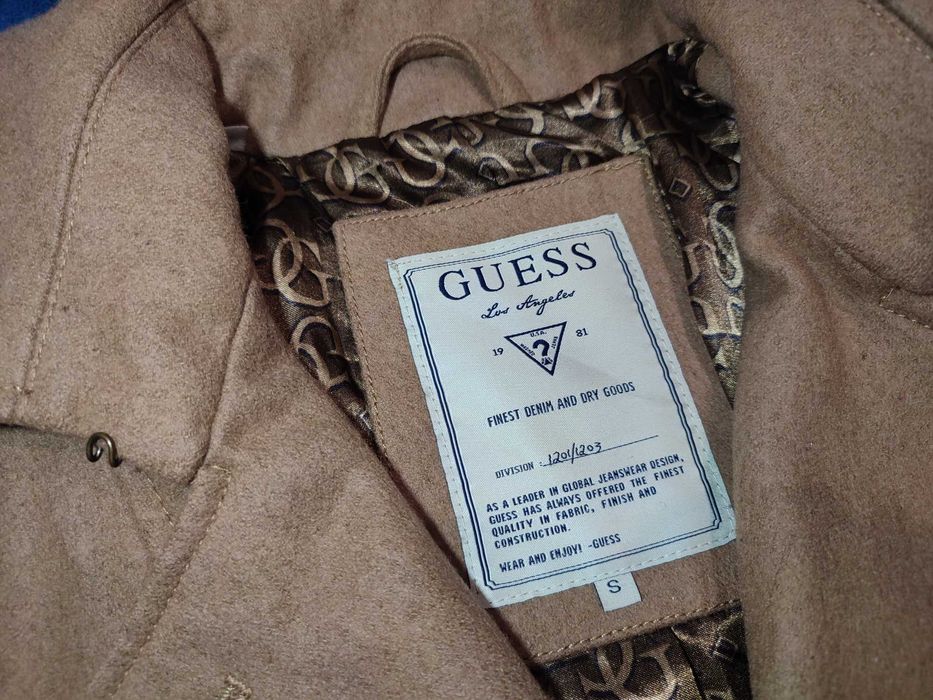 Шерстяное бежевое пальто пиджак Guess, размер S (42)
