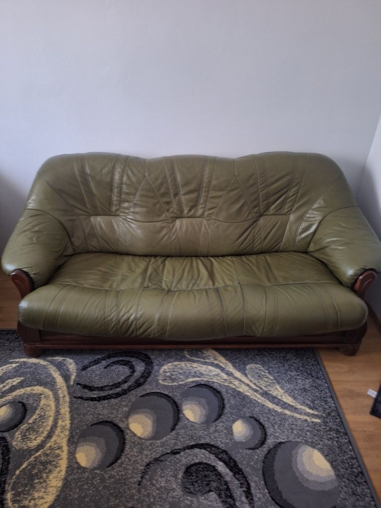 Komplet mebli skórzanych.