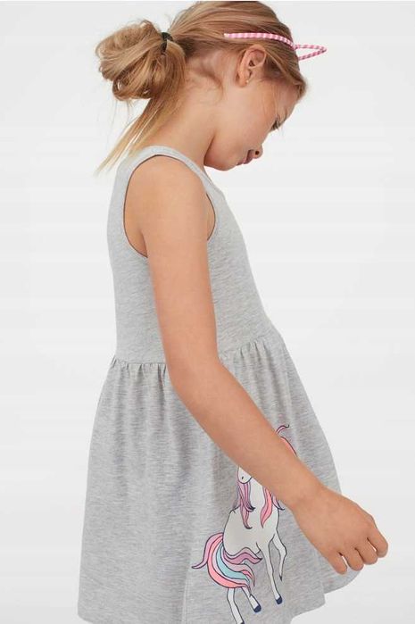 Nowość 2025:) bawełniana sukieneczka jednorożce H&M 98/104