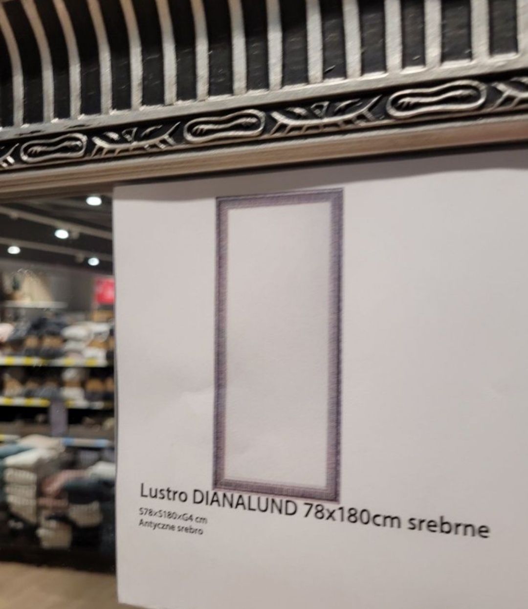 Lustro w srebrnej ramie 180x 78