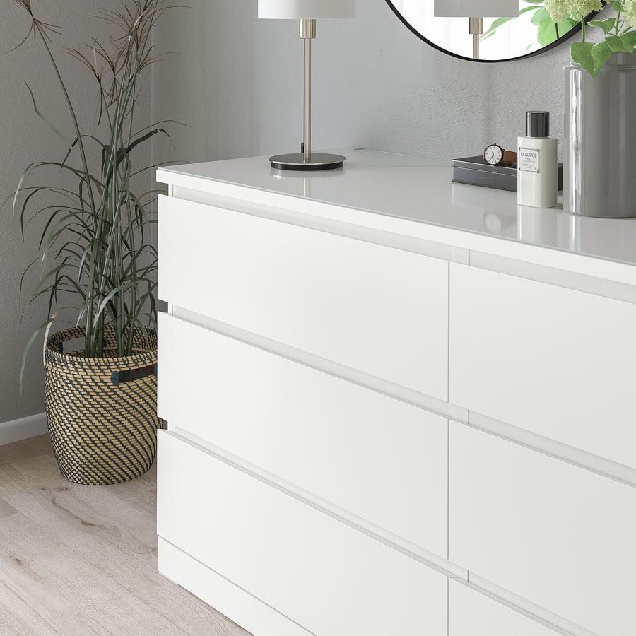 Cômoda Ikea 6 gavetas com vidro