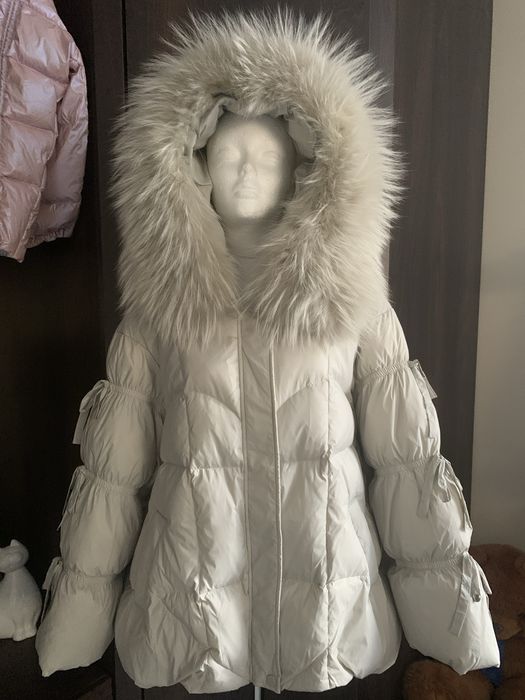 Kurtka puchowa z jenotem naturalnym
