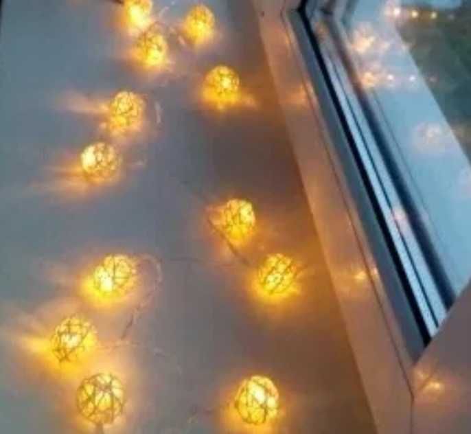 Гирлянда с плетёнными шариками