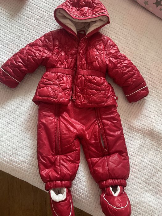 Зимовий комбінезон червоний дівчинка 74 , 6-9 місяців