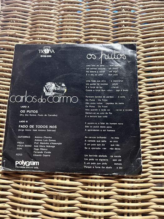 Disco vinil FADO Carlos do Carmo