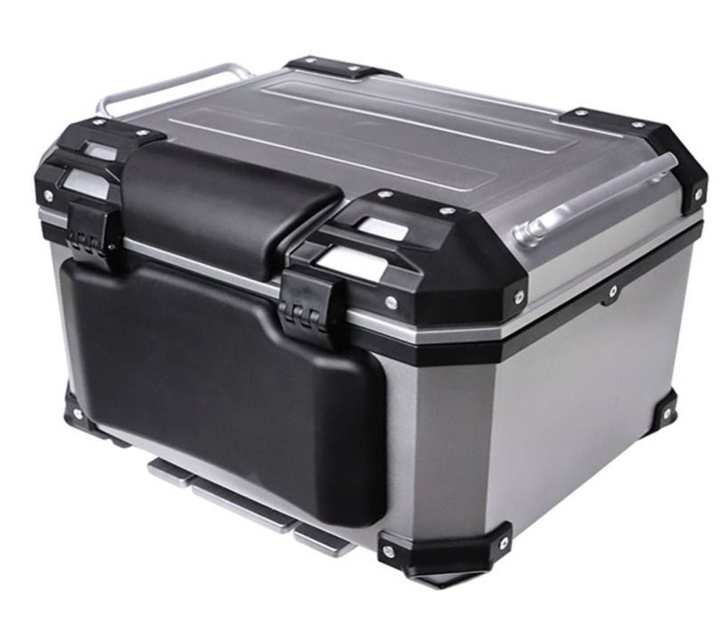 top case 45 litros silver c/ encosto mala em abs de alta resistencia