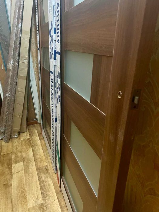 Межкомнатные двери Palmira Итальянская Ольха ПВХ (с матовым стеклом)