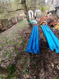 Rury studzienne niebieskie fi 125 skręcane, atestowane do wody pitnej