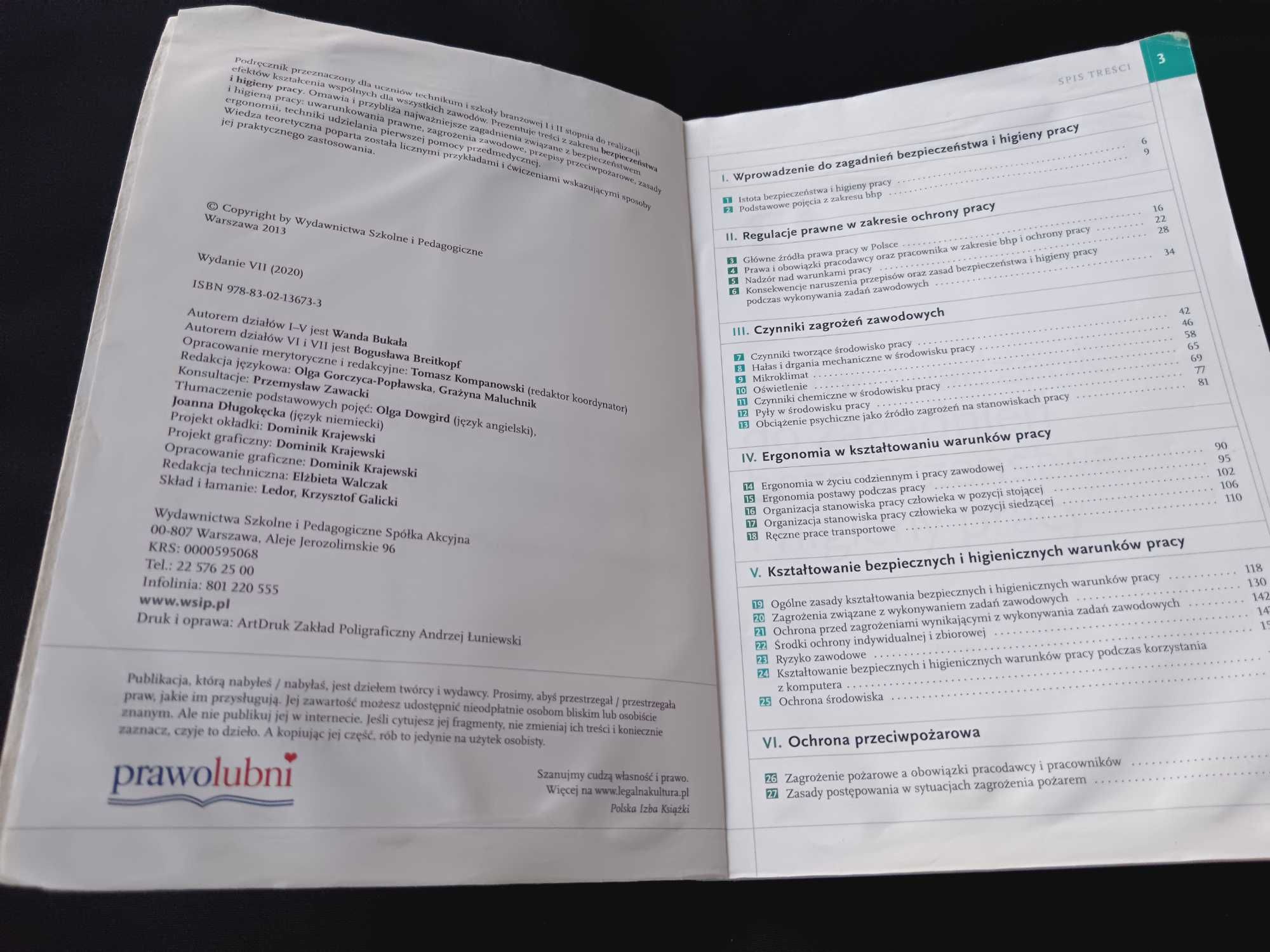Podręcznik Bezpieczeństwo i higiena pracy kl. 1 technikum-liceum