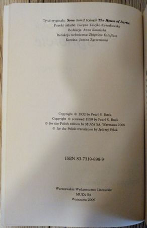 Pearl S. Buck - Synowie
