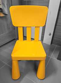 Krzesło dla dziecka Ikea Mammut krzesełko kolor żółty