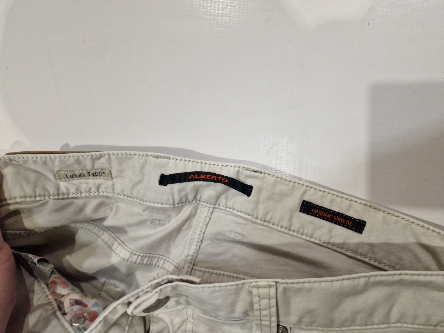 Spodnie Alberto Regular Fit Roz,W32,L34,M/L klasyczne eleganckie