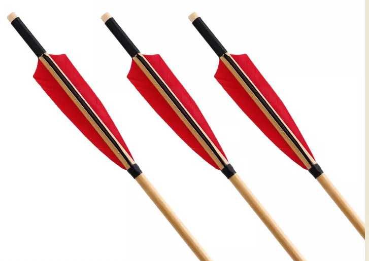 QBest strzała drewniana 82 cm lotka indyk 5" 10 sztuk