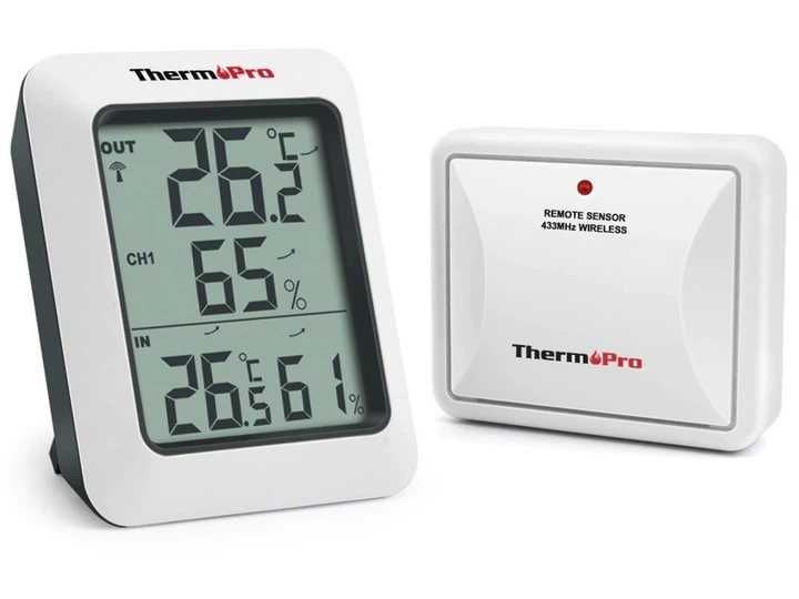 Термометр гігрометр Thermo Pro TP60S із зовнішнім датчиком Сріблястий