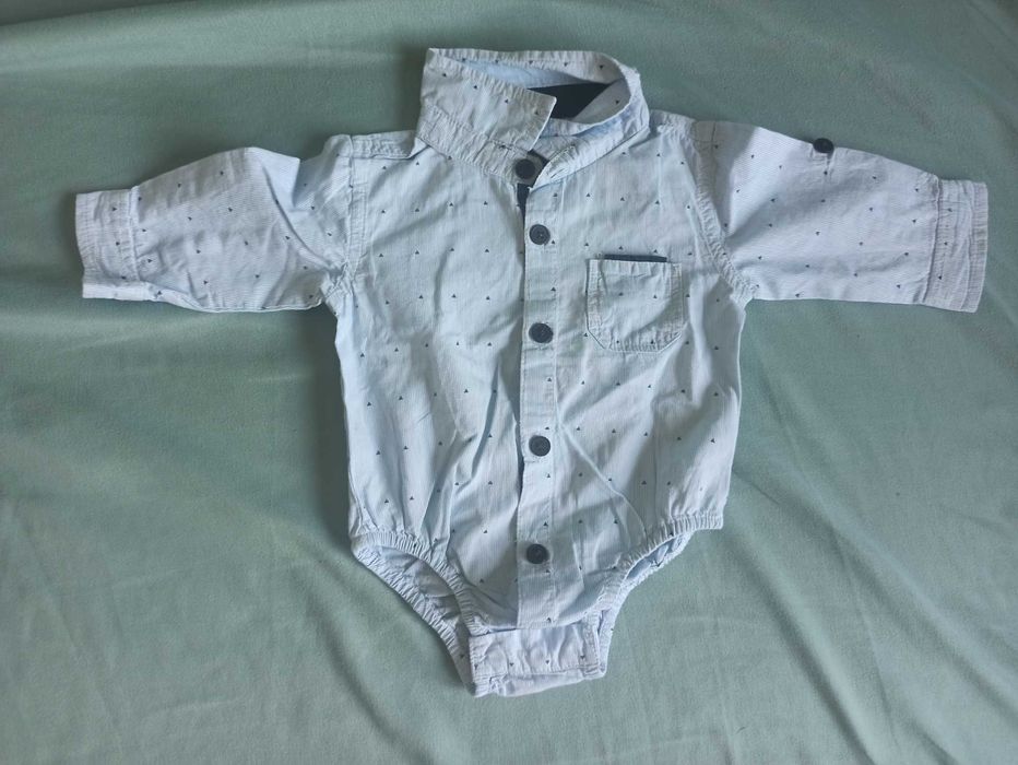 Body koszula długi rękaw błękitna CoolClub r. 62