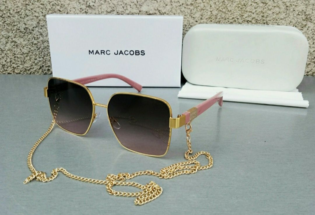 Mark Jacobs очки женские коричнево бордовый градиент в золоте с цепочк