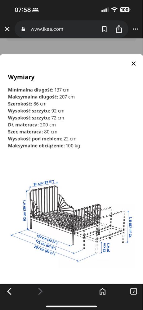 Łóżko regulowane rama łóżka 80/200