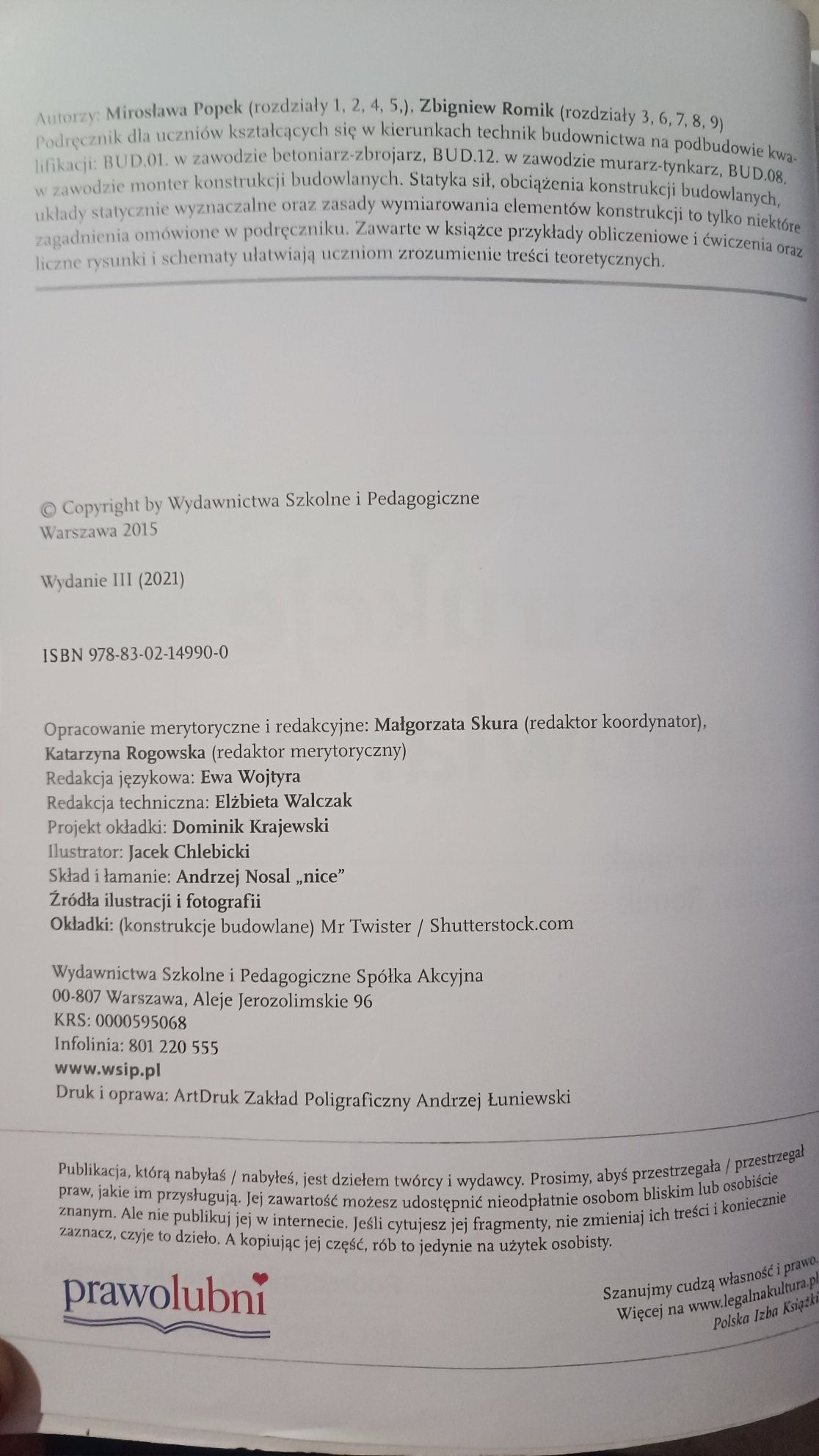 Konstrukcje budowlane. Podręcznik do nauki zawodu
