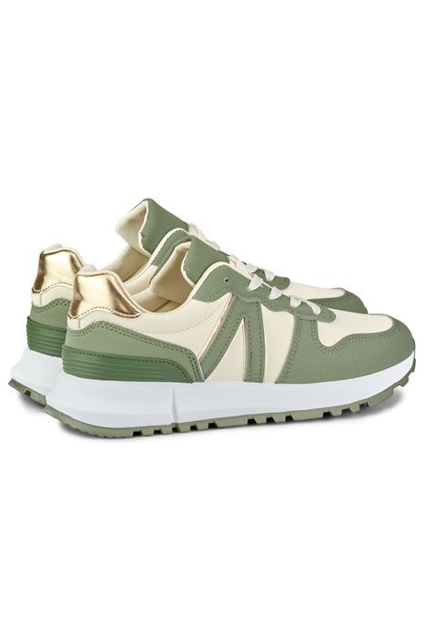 Zielono-Beżowe Sneakersy Damskie