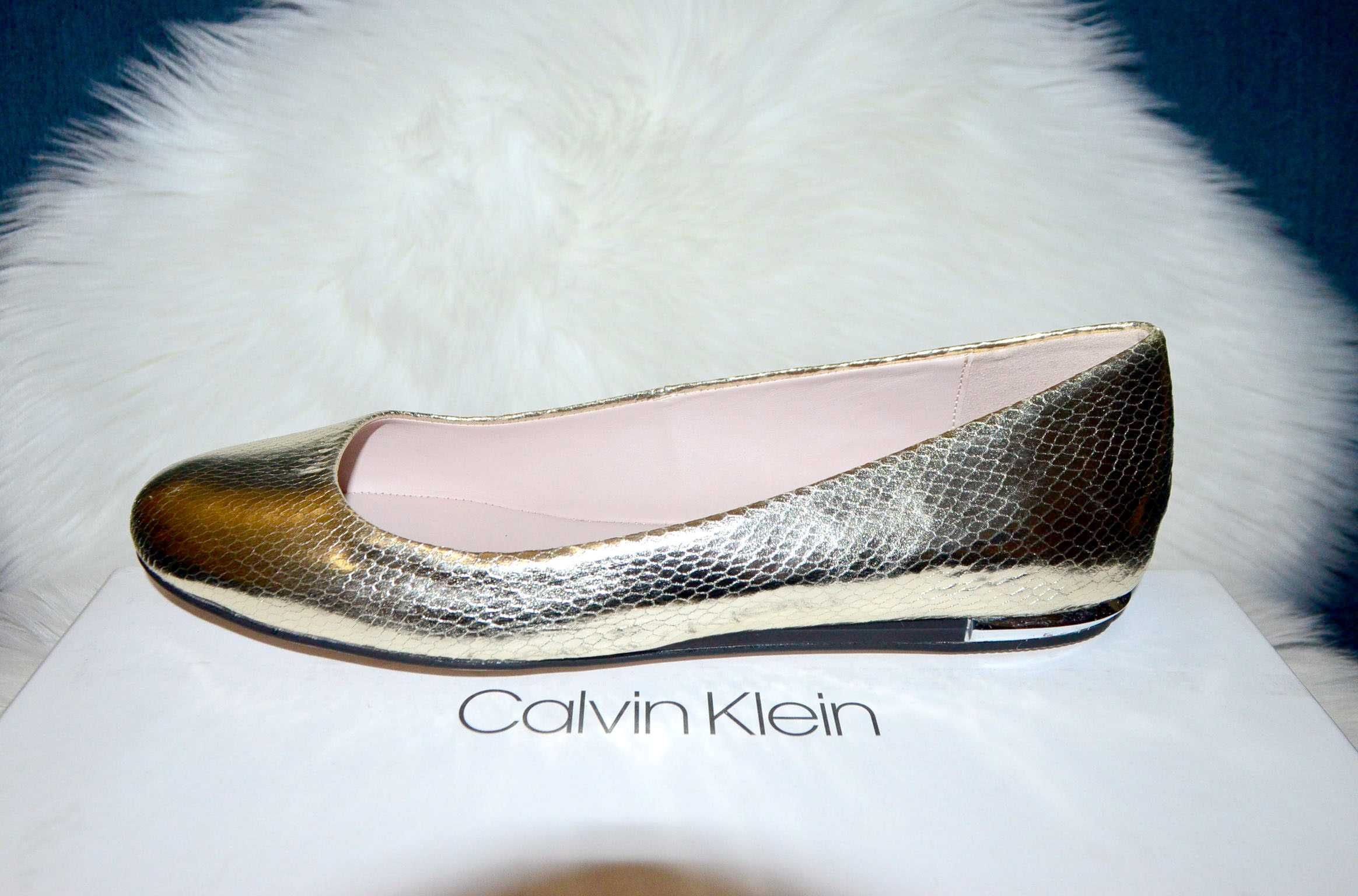 Золотистые туфли балетки Calvin Klein Ballet 40 размер Доставка