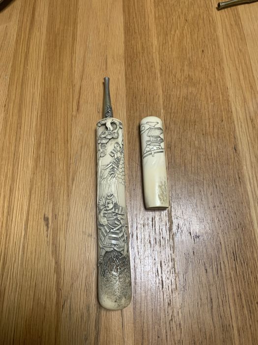 Japońska fajka do opium z kosci jelenia