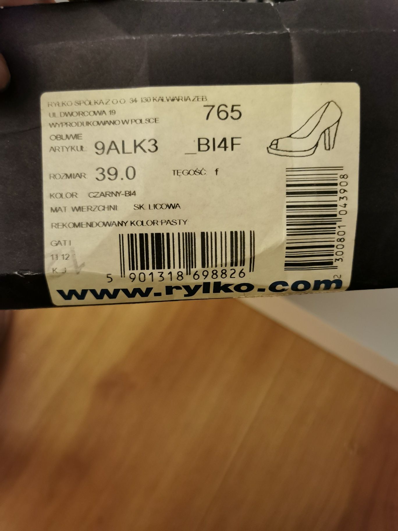 Buty czółenka na wysokim obcasie słupku r. 39