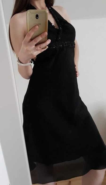 Czarna midi sukienka na lato z wiązaniem Vero Moda XS 34