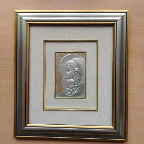 Pamiątka Obrazek Maryja i Jezus AN Ag 1g 22 srebro, 210x242 mm