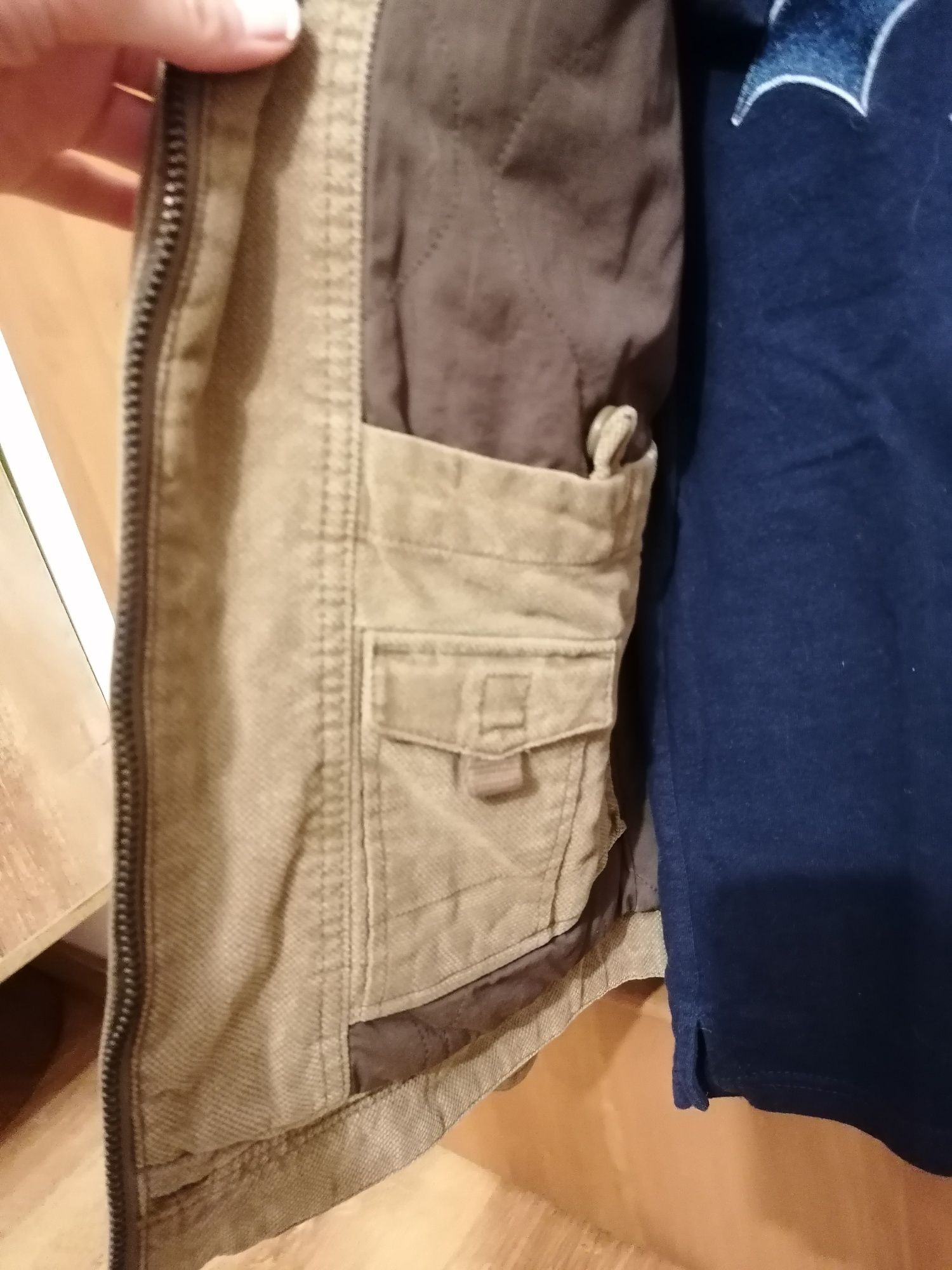 Kurtka beżowa męska sztruks, moleskin military jacket