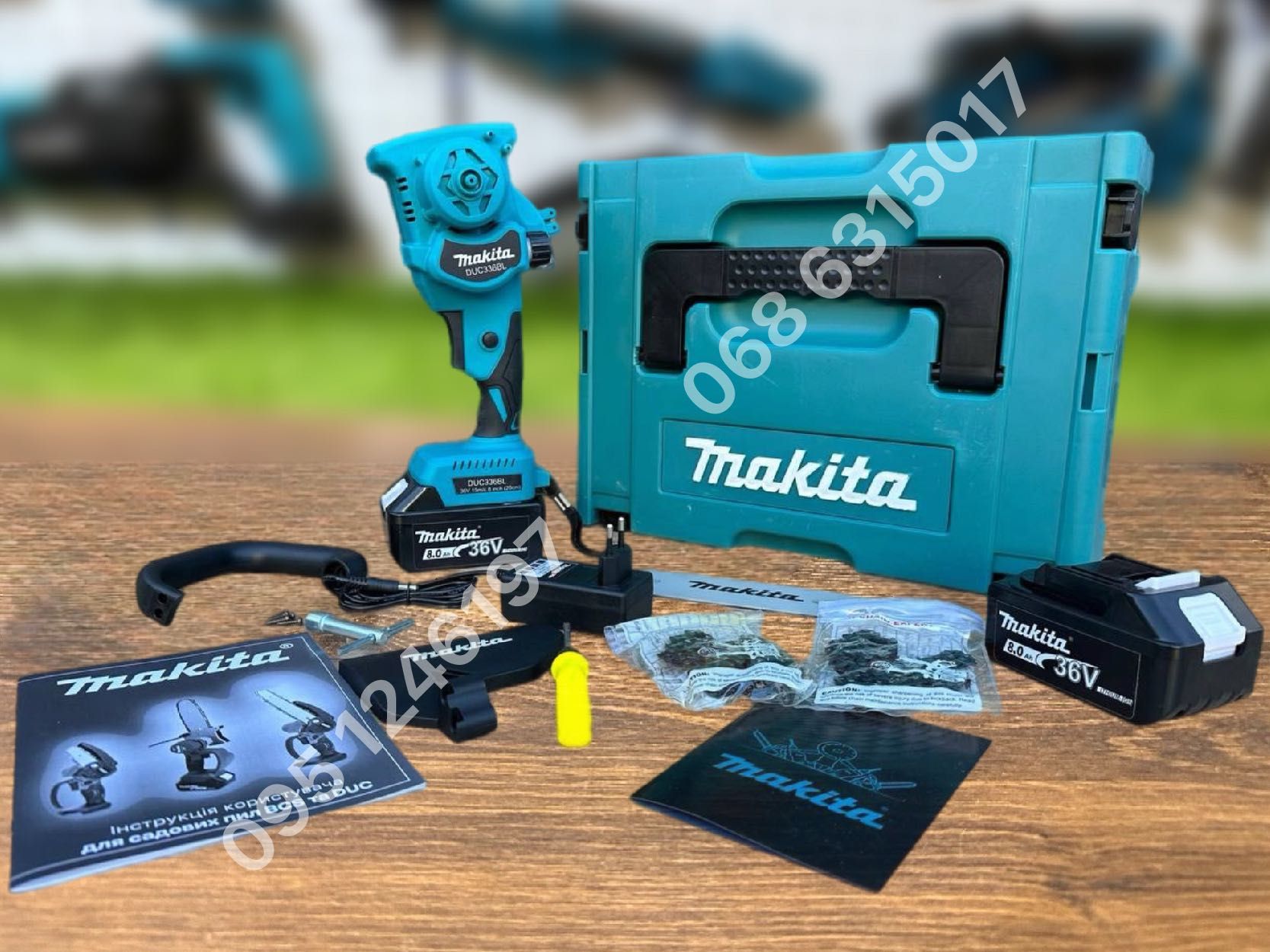 Аккумуляторная мини пилка Makita DUC336BL 36V 8Ah садовая пила 2 цепи
