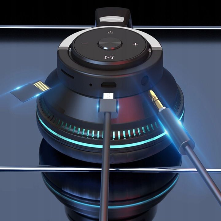 Słuchawki Bezprzewodowe H2 Bluetooth Mp3 Nauszne Mikrofon Rgb Dla Dzie