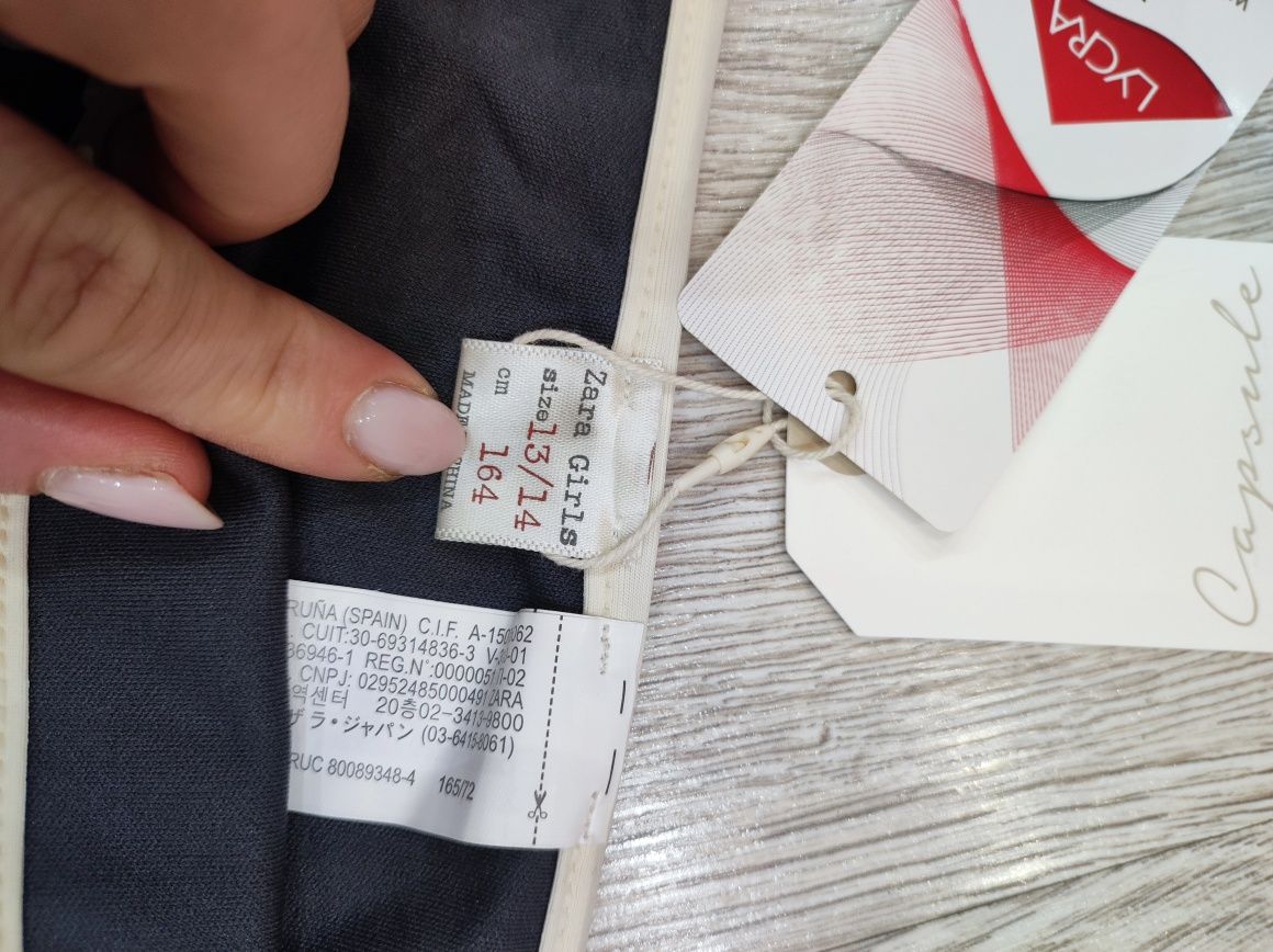 Dół od stroju kąpielowego majteczki szare w kropki kokardki Zara 164