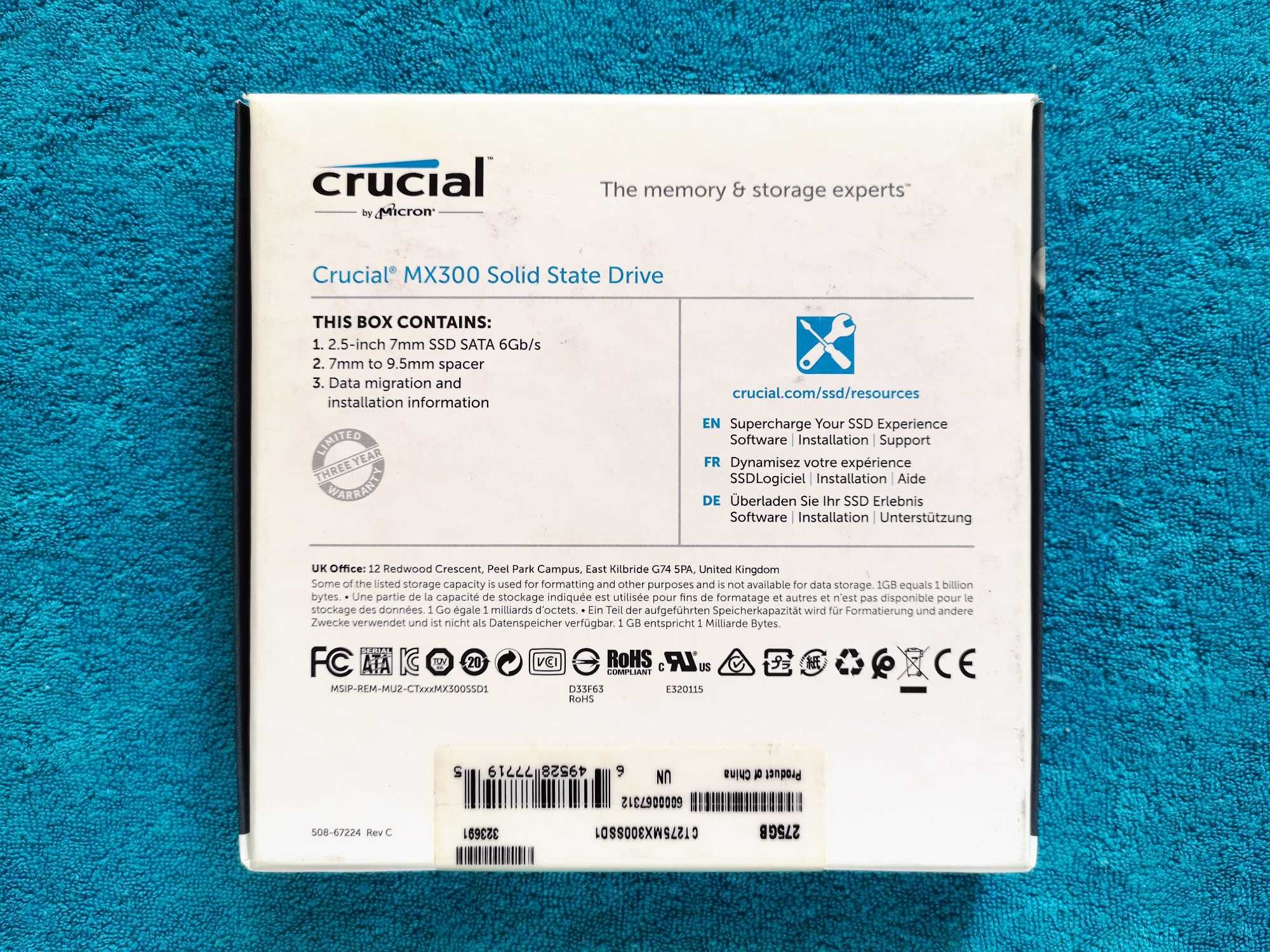 SSD диск Crucial  MX300  275GB